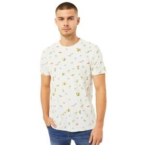 Pull&Bear Surfboard Graphic Tee White Short Sleeve NWT Men's EUR Medium